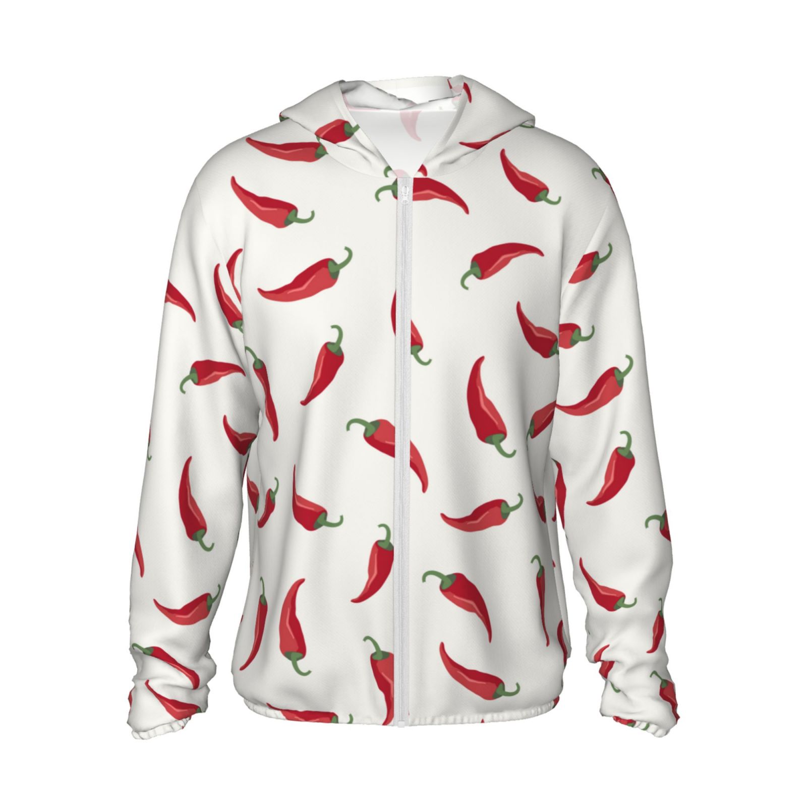 Lsque Chili Pattern UPF 50+ Lightweight Sun Protection Men's Women's Long Sleeve Shirt, Hoodie Performance -X-Large