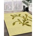 thumbnail image 3 of Ahgly Company Tapis d'Intérieur Lavable en Machine Carré Transitionnel Jaune Soleil, 3 Pieds Carré, 3 of 7