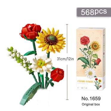 DIY Flower Bouquet Building Blocks - Perfect Home Decoration & Kids Toy Gift!