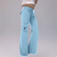 thumbnail image 2 of GreatBaby Girls Solid Color Cargo Jogger Pants Multi-Pocket Trousers with Drawstring Kids Casual Fall Spring Everyday Bottoms, 2 of 6