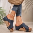 thumbnail image 4 of Gspmoly Sandales à Enfiler pour Femmes, Pantoufles Décontractées Mode pour Femmes à Bout Rond, Chaussures de Plage Confortables Décontractées, Pantoufles pour Femmes d'Intérieur Bleu Marine 38, 4 of 9