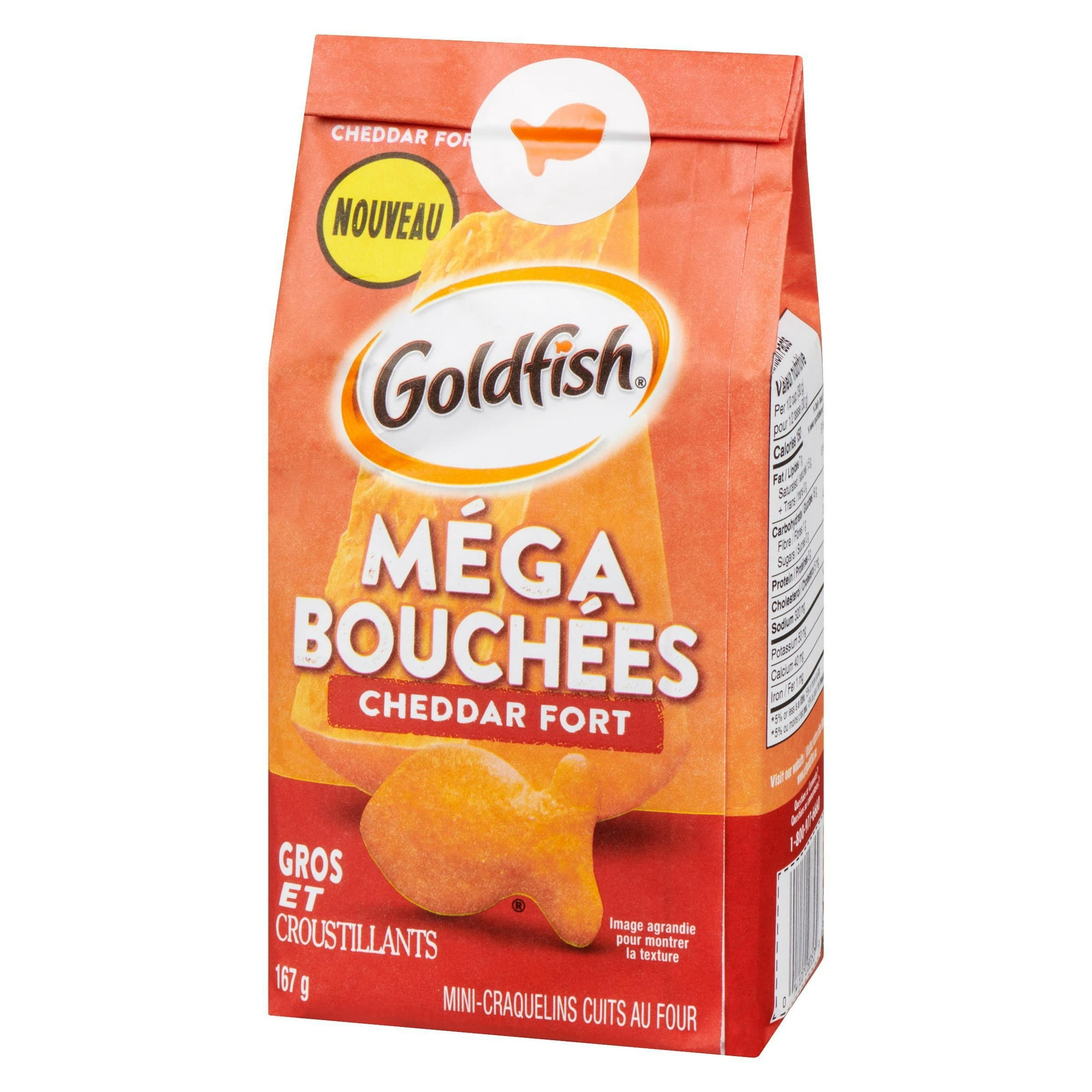 Craquelins Goldfish(MD) Mega Bouchées Cheddar Fort, Sachet de 167 g