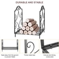 thumbnail image 3 of 15.6" Heavy Duty Firewood Racks Log Holder Iron Fire Wood Stove Storage Rack With Decorative Scroll Design, 3 of 9
