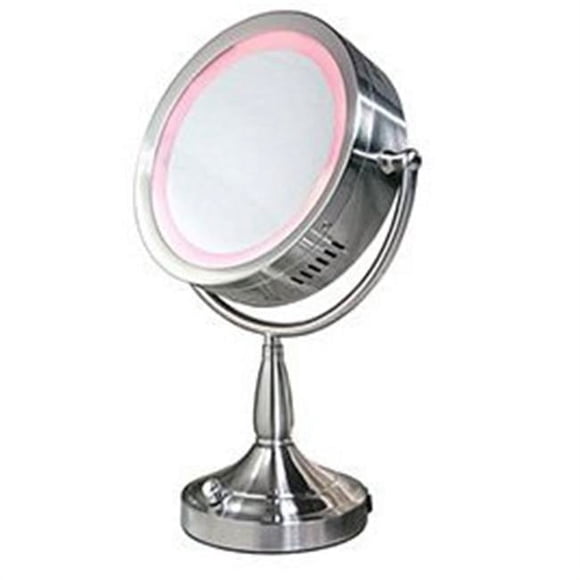 RDV68 Zadro Miroir Double Face Éclairé 1X-8X - Nickel Satiné