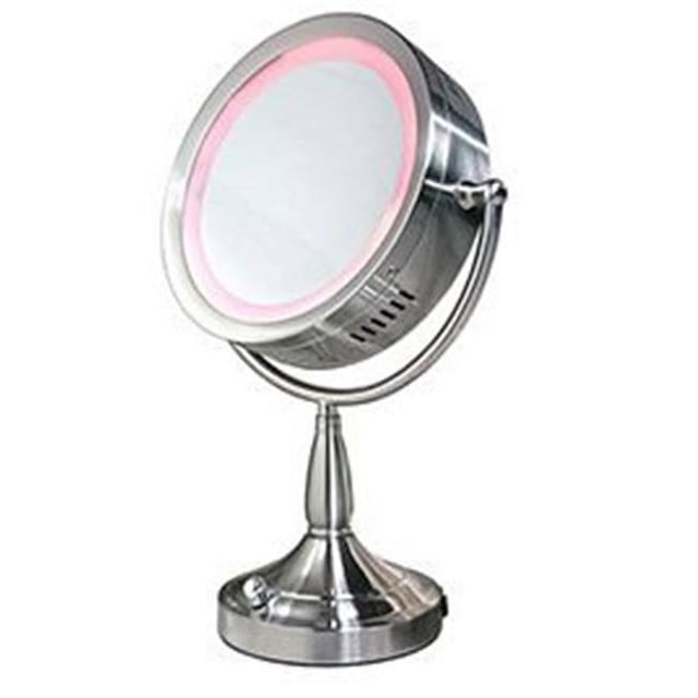 RDV68 Zadro Miroir Double Face Éclairé 1X-8X - Nickel Satiné