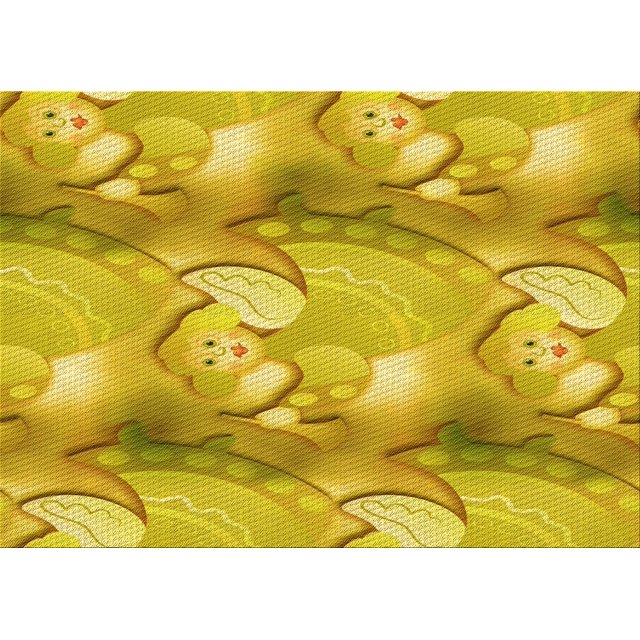 Ahgly Company Machine Washable Indoor Rectangle Transitional Yellow Area Rugs, 5' x 7'