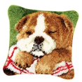 thumbnail image 3 of DIY Latch Hook Rug Making s Dog Cushion Cover Embroidery Sleeping Dog, 43 x Closed Eye Dog, 3 of 9