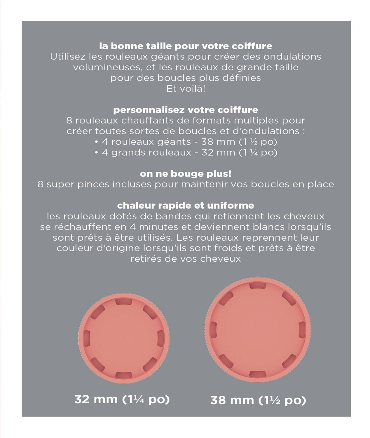 InfinitiPRO par Conair® 8 rouleaux chauffants à changement de couleur