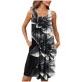 thumbnail image 1 of Ovzne Robes pour Femmes 2025 Robe Imprimée avec Poches Chemises de Nuit Sans Manches Vêtements de Nuit Plissés devant Chemise de Nuit Col Rond Robe Imprimée Liquidation, 1 of 5