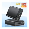 thumbnail image 1 of 100W GaN Charger 6 Ports USB Type C PD Fast Charger Quick Charge 4.0 3.0 USB Desktop Charger ,Universal Compatibility, 1 of 8