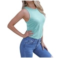 thumbnail image 1 of Débardeurs pour Femmes Mode Femmes Décontracté Sans Manches Col Rond Dames Hauts Unis Blouses Gilet Débardeur Blouses pour Femmes Débardeurs Sans Manches pour Femmes, 1 of 7