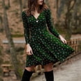 thumbnail image 2 of Ketyyh-chn99 Robes pour Femmes Été Robe Courte Robe de Fête Robe T-shirt Décontractée Robes à Manches Longues Robe Boho de Plage Vert,P, 2 of 4