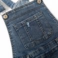 thumbnail image 4 of KIDSCOOL SPACE Baby Little Girls Skirt,Ripped Soft Strechy Denim Girls Summer Overalls Dress,Deep Blue,12-18 Months, 4 of 7