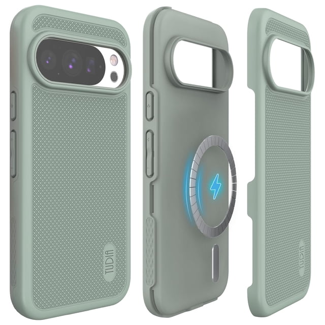 TUDIA MergeGrip pour Google Pixel 10 Case et Google Pixel 10 Pro Case 2025 Compatible MagSafe - Green Lily