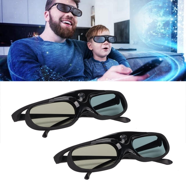 3D Active Shutter Glasses, LCD Lens DLP Link 3D Glasses 144Hz for DLP Link Projector for 3D Movie