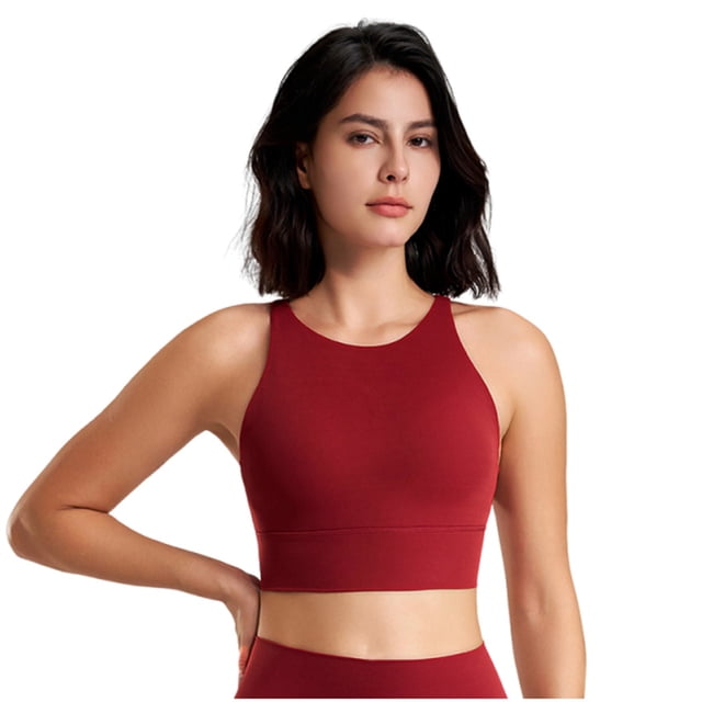 Yuyuzo Sports Bras for Women Wireless High Support Seamless Stretchy Full Coverage Active Workout Crop Tank Tops