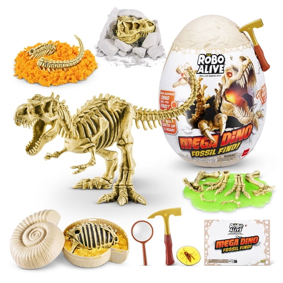 Robo Alive Méga Dino Fossile Trouvé par Novelty & Gag Toy par ZURU pour Âges 3-99