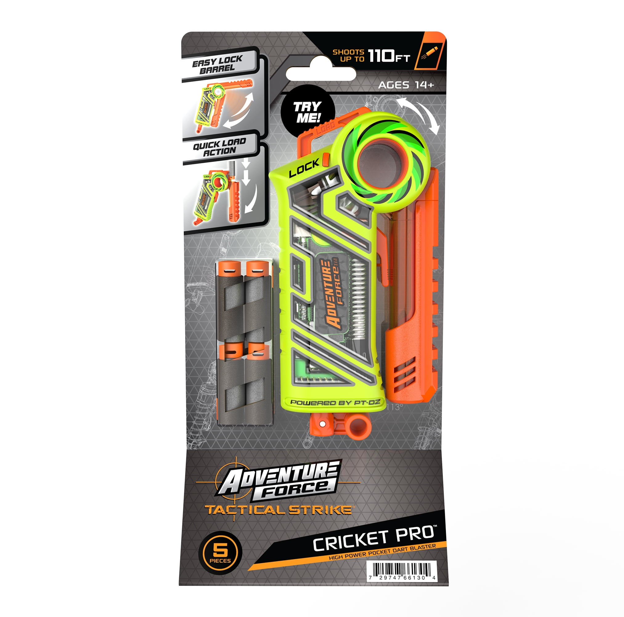 Lance-fléchettes Adventure Force Tactical Strike Cricket Pro mi-longueur Quick-Flip Pro