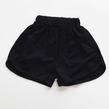 Toddler Girls' Shorts Black Elastic Waist Sports Pants Girl Summer Clothes Girls Soccer Shorts 12-18 Months