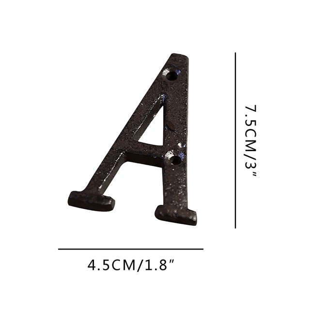 CEHVOM Creative Alloy Wrought Iron Number Letter Creative DIY House Letter Clearance