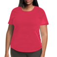 thumbnail image 1 of YFELWZ T-Shirt à Manches Courtes à Col Rond Uni pour Femme Grande Taille Rouge Melon D\'eau TTTG, 1 of 4