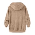 thumbnail image 3 of Qertyioot Mode Femmes Fermeture Éclair Col en V Chandail à Enfiler Hauts Manches Longues Blouse à Capuche Chandail, 3 of 4