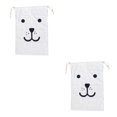 thumbnail image 2 of QualitChoice Portable Cotton Linen Drawstring Closure Bag Bedroom Large Capacity Pouch Sundries Luggage Cargo Laundry Organizer Type 4 2PCS, 2 of 6