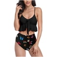 thumbnail image 1 of RKSTN Tankini Set for Women Swimsuits Ruffled High Waisted Tummy Control Knot Adjustable Straps Backless Bathing Suits, 1 of 6