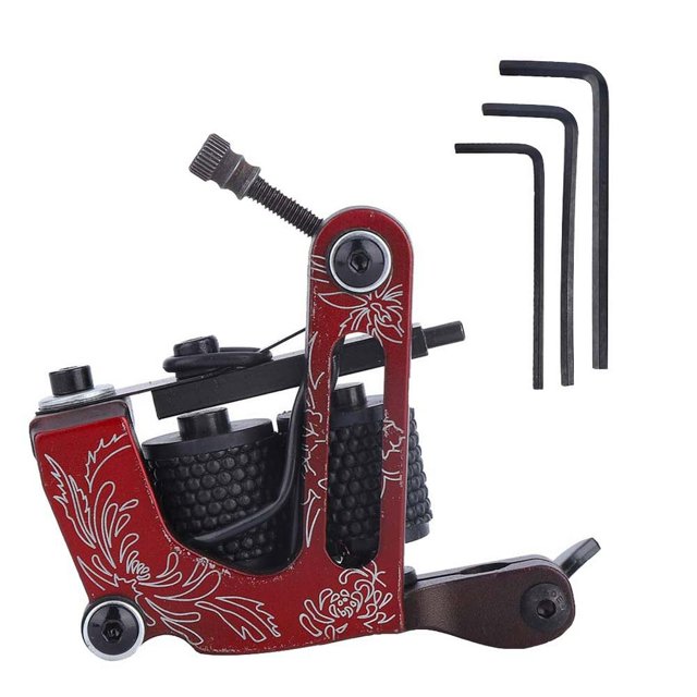 HLONK Machine Professionnelle de Tatouage en Alliage Bobines Doublure Shader Machine de Tatouage Pistolet Rouge