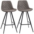 thumbnail image 1 of HOMCOM Tabourets de Bar Hauteur Bar Ensemble de 2, Chaises de Bar en Tissu Microfibre, 1 of 10