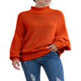 thumbnail image 4 of Automne Hiver Femmes Col Roulé Pull à Manches Longues en Vrac Gros Pull en Tricot, 4 of 7
