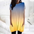 thumbnail image 4 of TSADFHJI Hauts de Noël Grande Taille pour Femmes Été Décontracté Ample Chandail Col Rond Tunique à Manches Courtes avec Poches G Jaune, 4 of 5