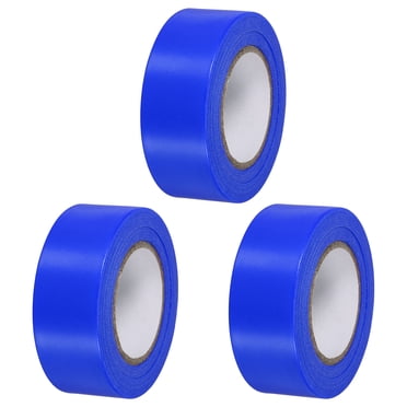 Unique Bargains 1'x98' PVC Flagging Tape Non-Adhesive Neon Marking Tape for Tree Survey Boundaries, 3 Pack Blue