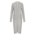 thumbnail image 5 of Yuyuzo Womens Maxi Cardigans Long Sleeve Open Front Ribble Knit Solid Color Sweater Outwear Coat Cardigan, 5 of 5