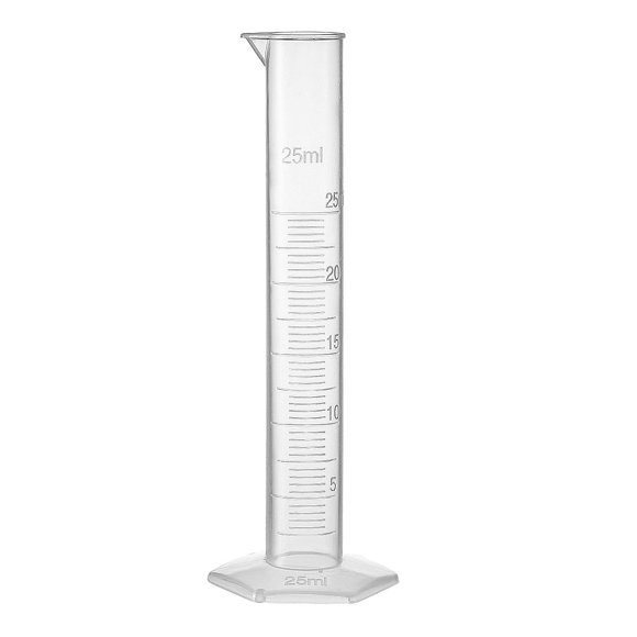 Unique Bargains 25ml Laboratory Measurements Clear White Plastic Hex Base Graduated Cylinder