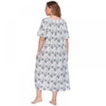 thumbnail image 3 of Chemise de Nuit Longue à Imprimé pour Femmes Grande Taille, Printemps et Automne, TG à 10TG, 3 of 5