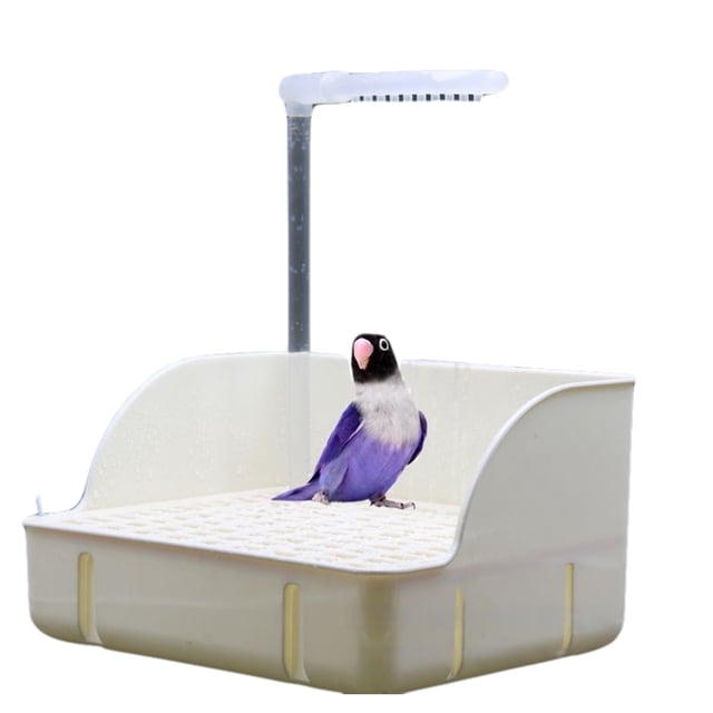 Maoww Hygienic Circulating Water Basin For Birds Clean And Easy Bird Bathing Eliminates Water Stains white