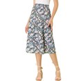 thumbnail image 1 of Unique Bargains Jupe Midi Décontractée à Imprimé Floral Évasée pour Femme,, 1 of 6