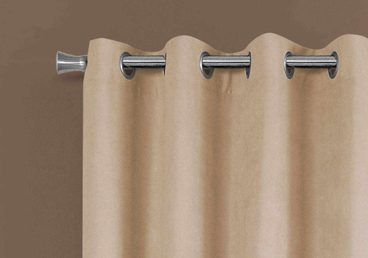 Monarch Specialties Curtain Panel, 2pcs Set, 54"w X 84"l, Room Darkening, Grommet, Living Room, Bedroom, Kitchen, Micro Suede, Polyester, Beige, Contemporary, Modern