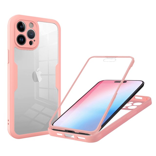 Designed for iPhone 16 Plus Case, Full-Body Protection Phone Cover with Screen Protector Built-in Touch Sensitive Anti Scratch Upgraded Shockproof TPU Bumper Case for iPhone 16 Plus - Pink