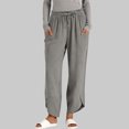 thumbnail image 2 of Sentmoon Wide Leg Pants for Women Solid Color Drawstring Elastic Waist Womens Dress Pants Loose Fit Linen Summer Plus Size Pants for Women with Pocket for Lounge and Sleep, 2 of 7
