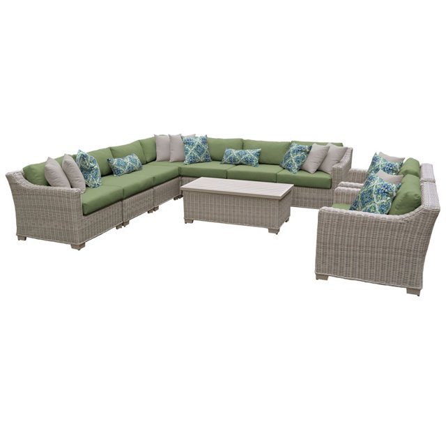 Coast Ensemble de Meubles de Patio en Osier d'Extérieur 10 Pcs en Cilantro