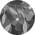 thumbnail image 1 of Ahgly Company Tapis d'Intérieur Ronds Transitionnels Noirs Lavables à la Machine, 5 Pieds Rond, 1 of 7
