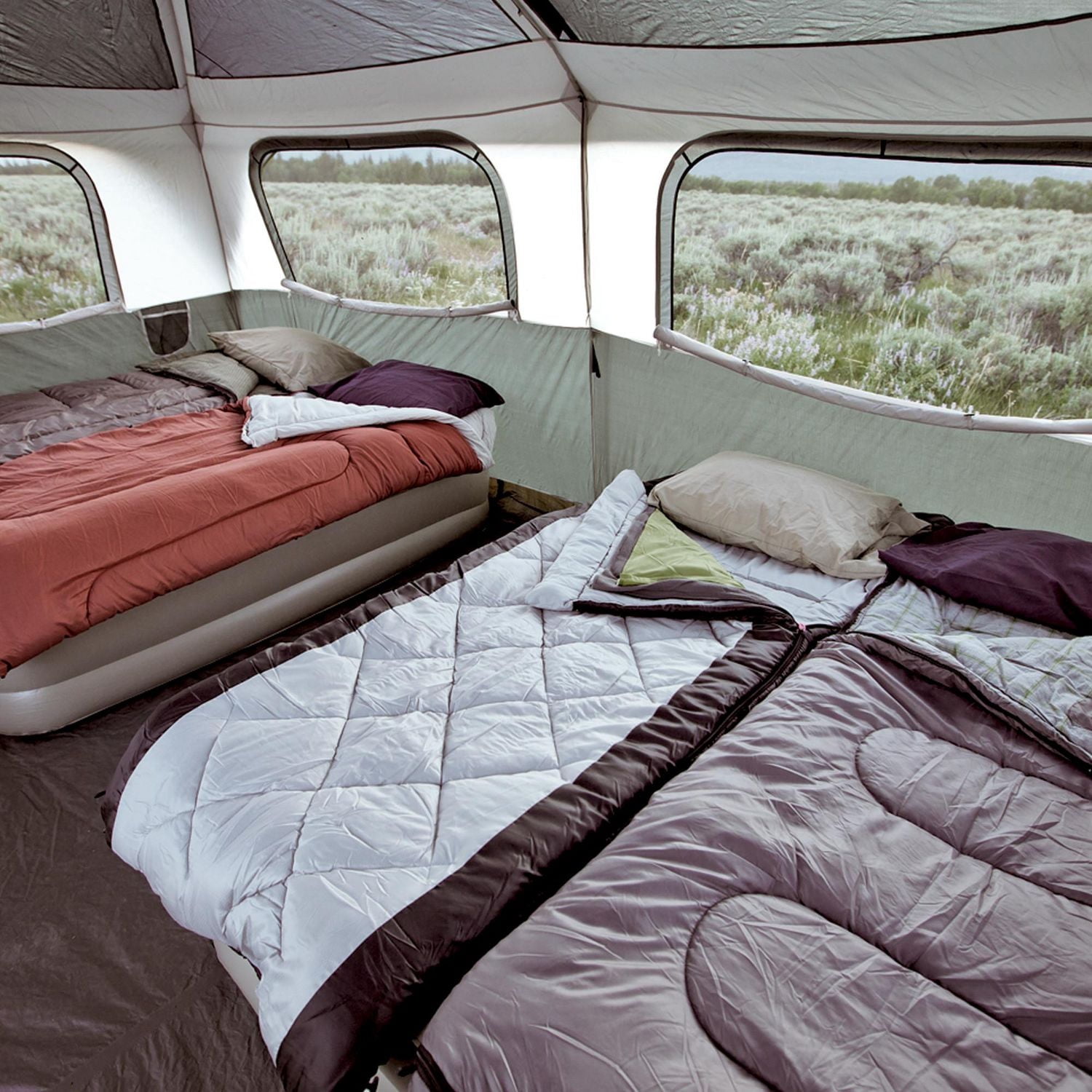 Coleman 9-Person Prairie Breeze Lighted Cabin Camping Tent