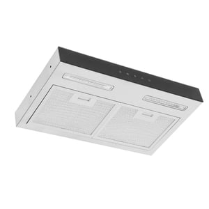 Under Hotte de garde, LED Acier inoxydable léger RV Look élégant de la hotte de gamme DC12V Ventilation efficace du ventilateur d'échappement double pour le wagon
