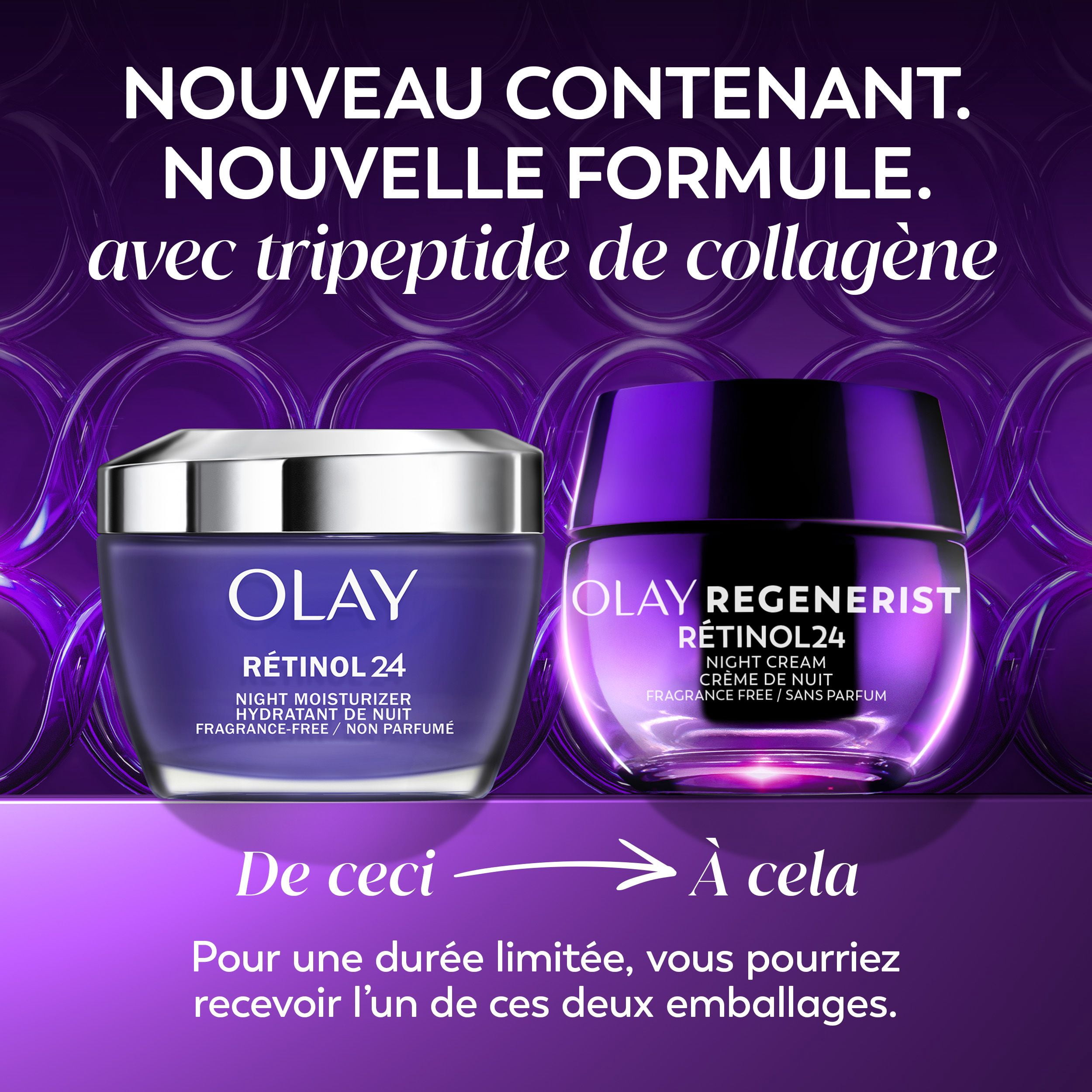Crème Pour Le Visage Olay Rétinol 24, Hydratant De Nuit Anti-Âge, Sans Parfum, Non Gras, Anti-Rides, Lisse Les Ridules, Raffermissant, Soins De La Peau Hydratants – Peptides, Glycérine, 50 mL