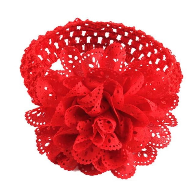 Kcodviy Bébé Enfants Filles Dentelle Livres de Bain pour Bébés Bandeau Fleur Bandeau Robe Romain Balayez vers le Haut Bandeau Rouge