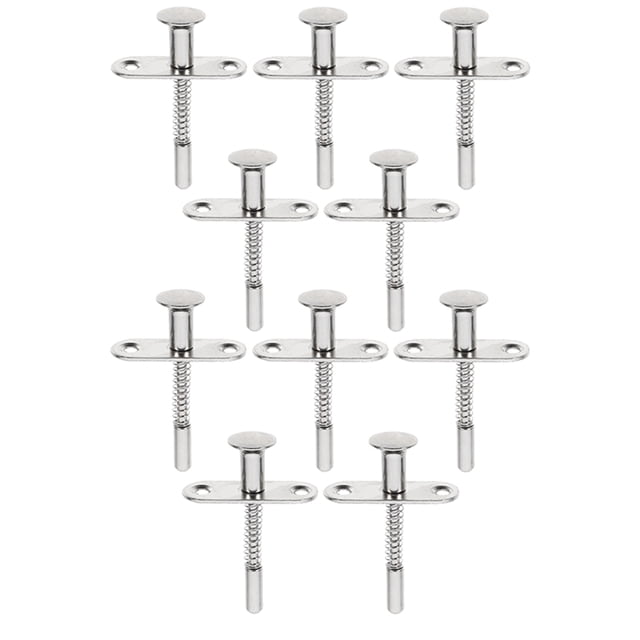 10 Pcs Loquets à Poussoir en Acier Inoxydable pour Rangement de Porte, Tige de Levage Réglable, Loquet