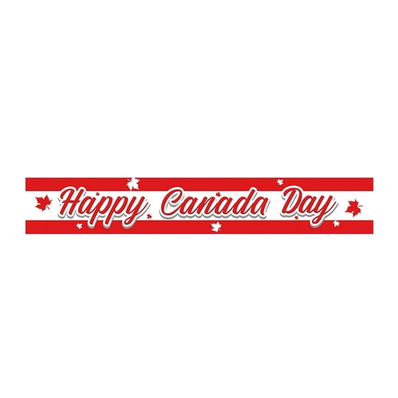 Happy Canada Day Decorations Banner 50 * 300cm Large Outdoor Indoor Decorations Banner Red Maple Leaf Photography Celebrate July 1 Canada Day Decorations Party Flag Banner Paper Wolf Flags for outside