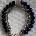 thumbnail image 4 of LinYooLi Cuff Bracelet for Men Natural Stones Frosted Beads Chain Personality Trendy Daily Accessory Gift for Father Boyfriend Son, 4 of 7